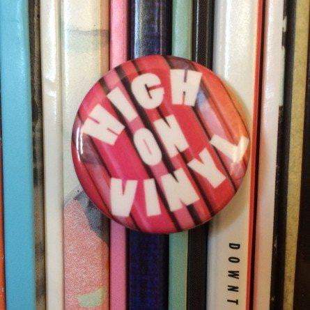 “High On Vinyl” Button - VINYL MOON